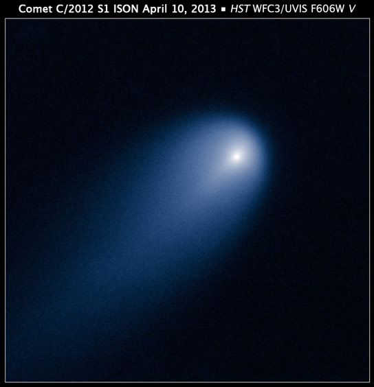 哈勃捕获了彗星ISON的特写视图
