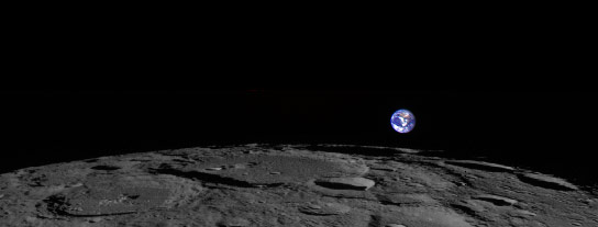 美国宇航局的月球侦察轨道器从月球上拍摄地球图像