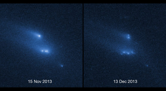 哈勃景观小行星P / 2013 R3神秘地崩解