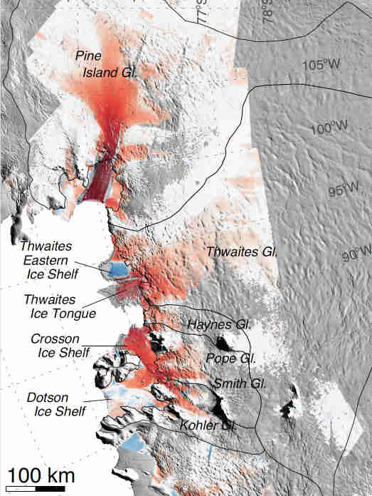 美国宇航局研究揭示了西南南极冰川不可逆转的下降状态