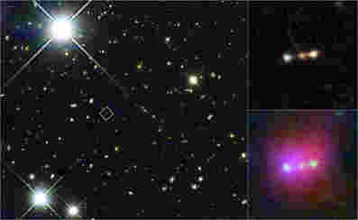 天文学家观察三人的年轻星系与“宇宙黎明”附近合并