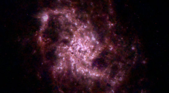 新发布的螺旋星系M33的Herschel图像