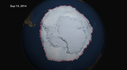 卫星记录显示南极海冰达到最大历史新