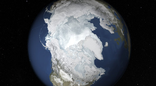 2015年北极海冰最大年度范围是最低的记录