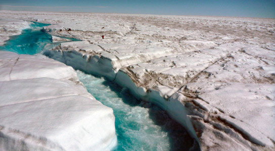 冰川熔融水的河流有助于海平面上升