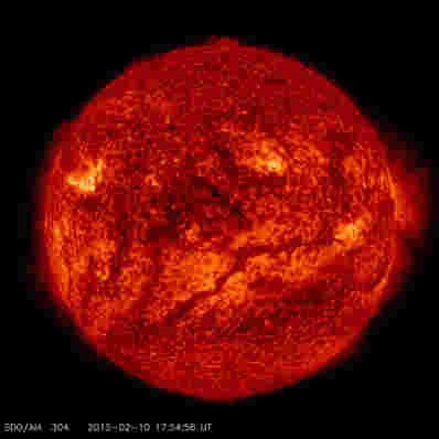 太阳能动力学天文台斑点巨型灯丝在阳光下