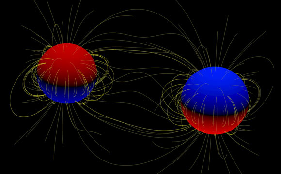 在双星系统“厄普西隆·卢皮”中发现了两颗带有磁场的大质量恒星