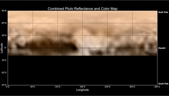 冥王星的新视野反射率和颜色图
