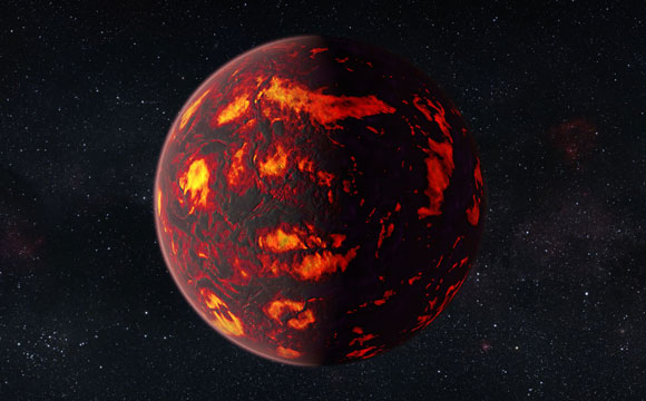 哈勃透露超地球55个Cancri E周围的干燥气氛