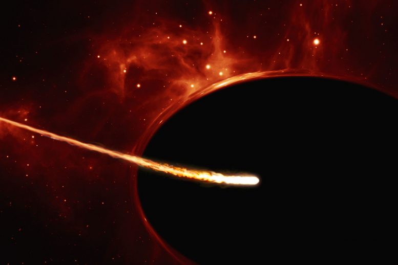 哈勃揭示了一个黑洞撕裂了一颗路过的明星