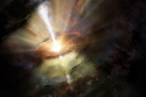 天文学家观察冷气体的超大分离的黑洞