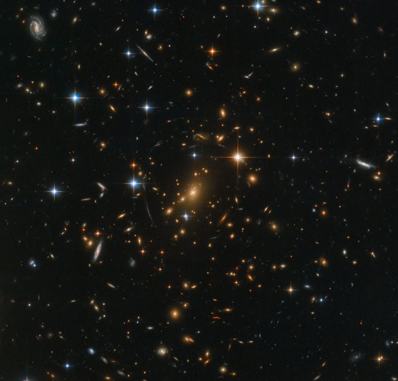 Galaxy集群的壮观的哈勃空间望远镜图像