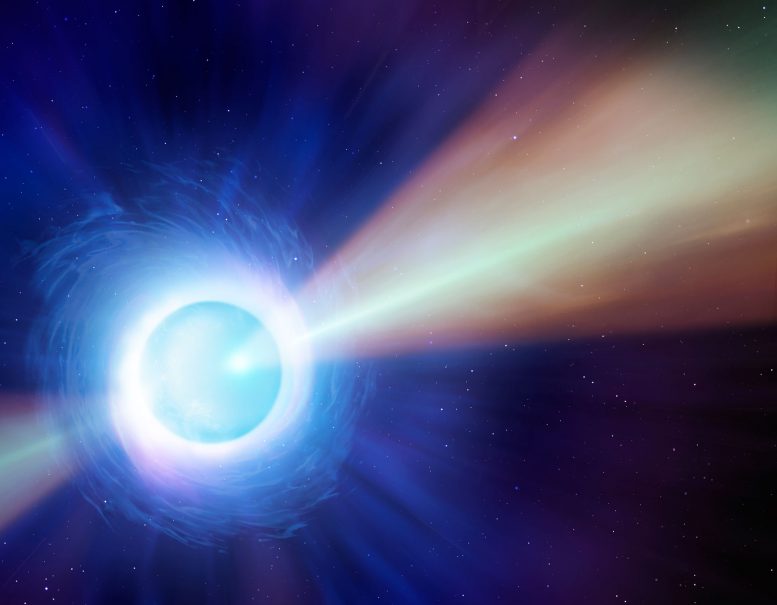 科学家从第一个确认的中子星合并中查看光束