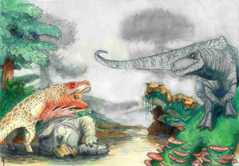 巨型Croc样的食肉动物恐吓三叠系恐龙200万年前