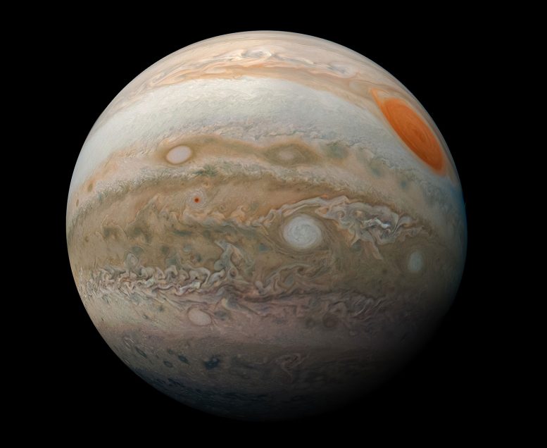 Juno SpaceCraft捕获了醒目的木星视图