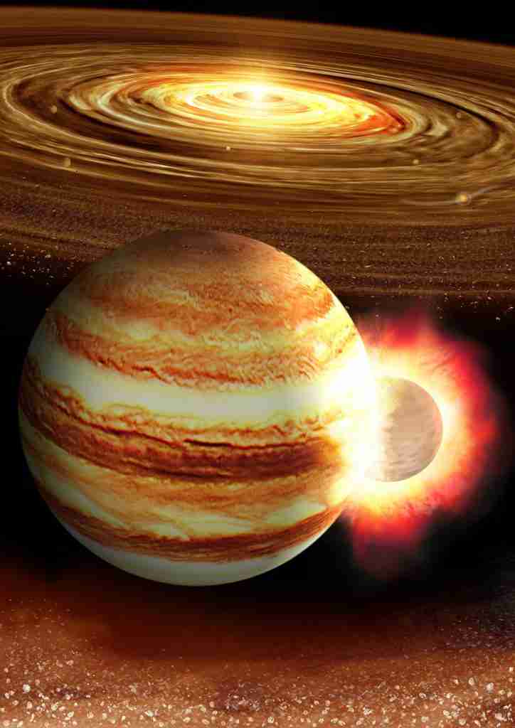年轻的木星与巨大的原行星相撞[视频]