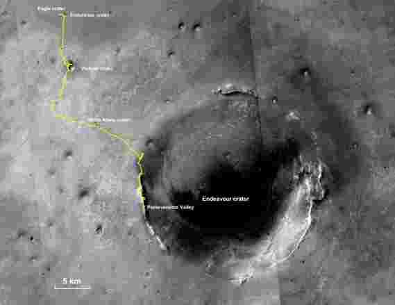 NASA的机会流浪者的最后遍历地图