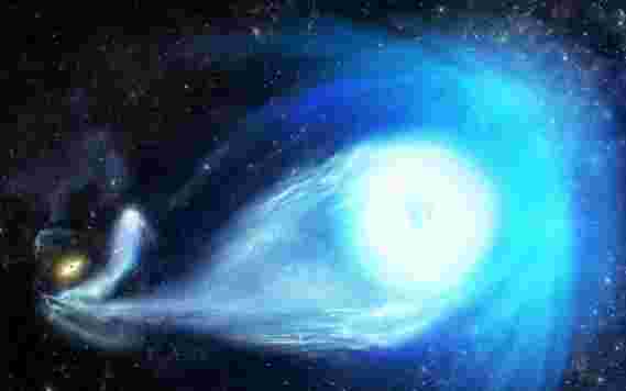 银河系的超级分类黑洞闪闪发光之星，距离6,000,000 km / h
