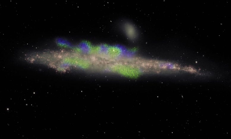 天文学家在Galaxy的光环中发现巨大的磁丝