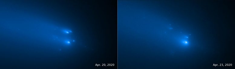 哈勃手表Comet Atlas Disintegrate  - 由行星防御系统确定几个月前