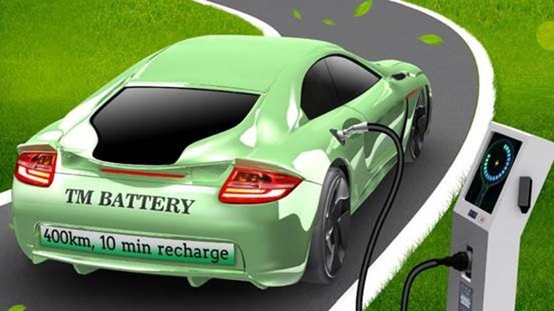 突破性进展使廉价的电动汽车电池仅需10分钟即可充电