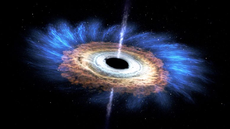 黑洞释放了强大的等离子流中的能量，比人们想象的要远得多。