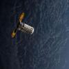 轨道ATK的天鹅座补给船接近国际空间站的图像