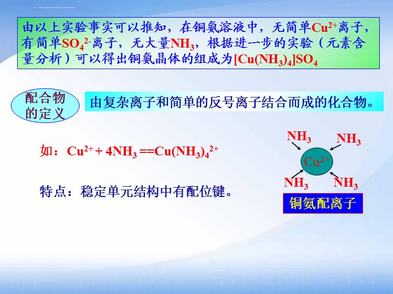二氯化一氯·四氨·水合钴(Ⅲ)附:配位化合物的命名原则